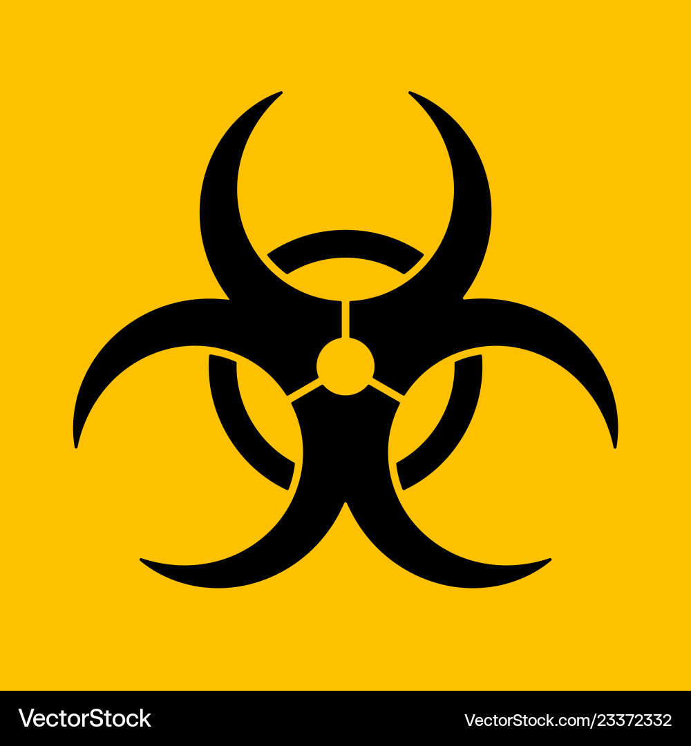 Biohazard caution sign symbol of hazard caused Biohazard caution sign symbol of hazard caused vector image