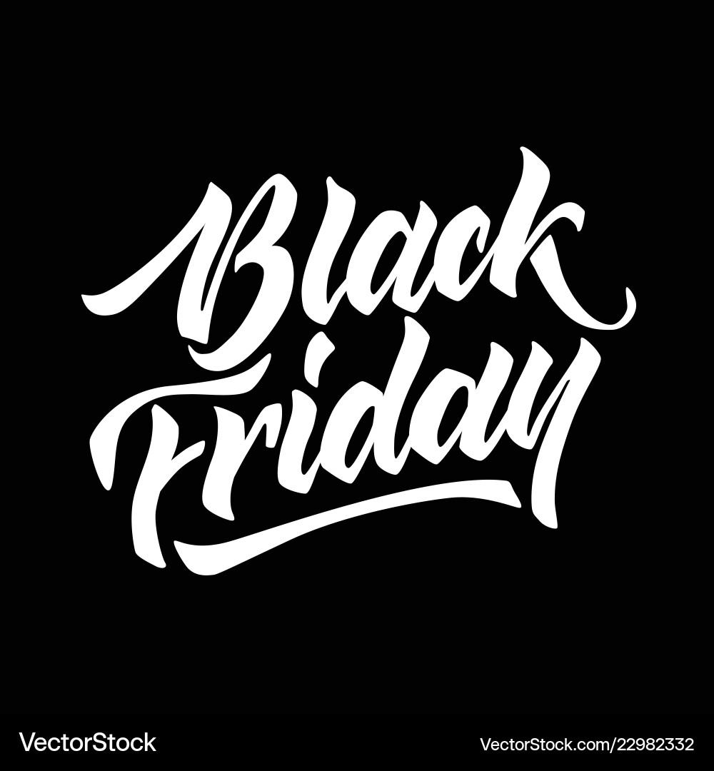 Black friday lettering hand drawn ink brush vector image