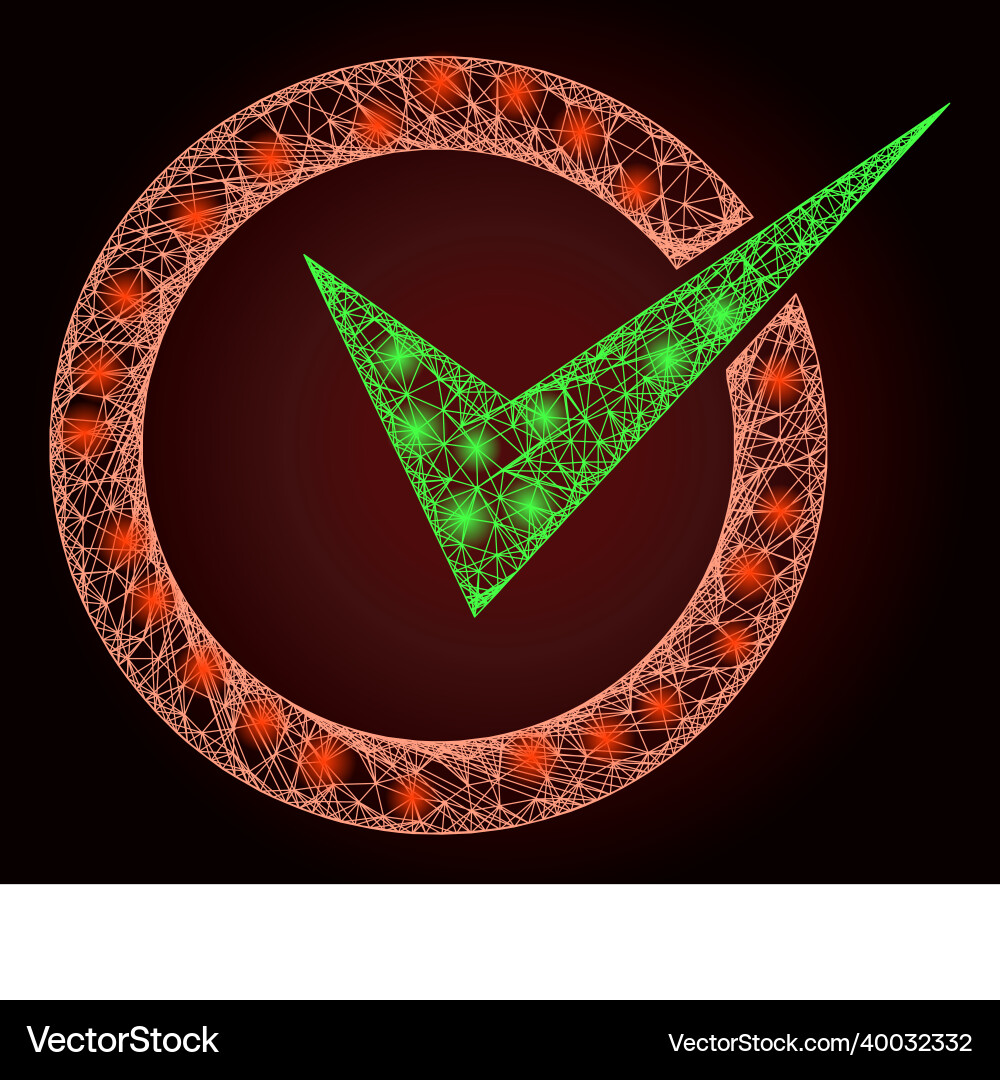 Bright linear mesh checkbox circle with light Bright linear mesh checkbox circle with light Vector Image