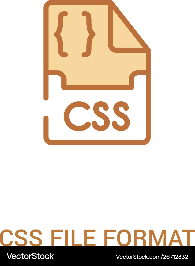 Css file format concept 2 colored icon simple Css file format concept 2 colored icon simple vector image