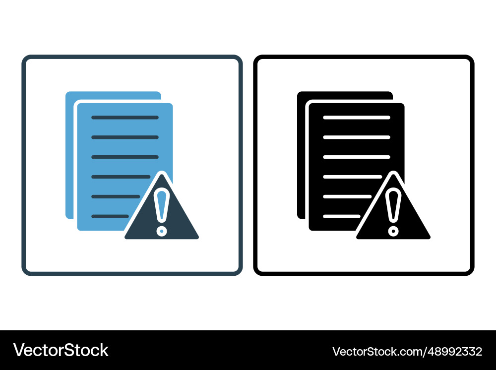 Document warning icon with exclamation Document warning icon with exclamation vector image