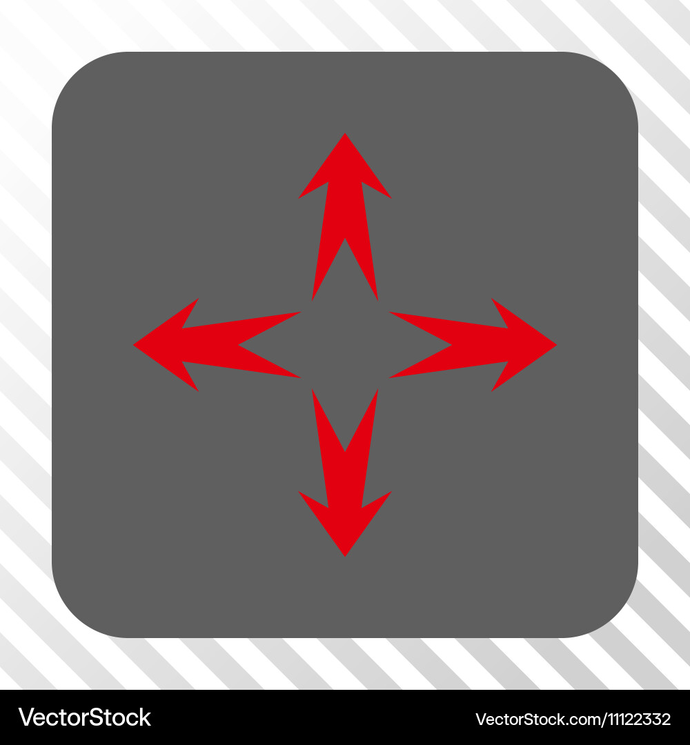 Expand arrows rounded square button vector image