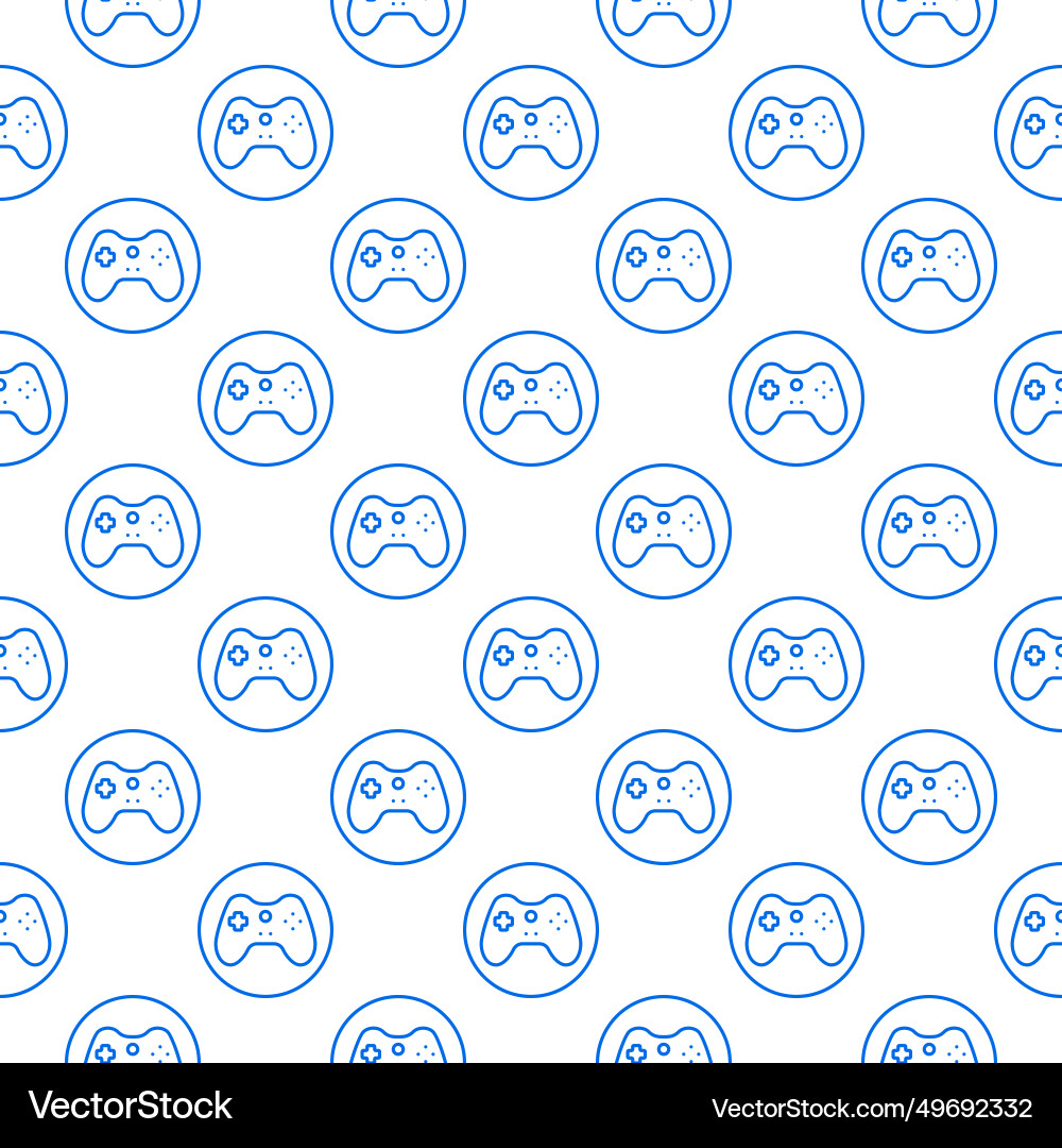 Game controller inside circle gamepad seamless Vector Image