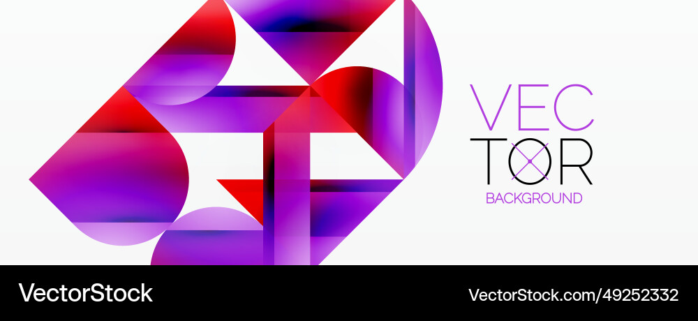 Gradient color triangles and circles on white Gradient color triangles and circles on white Vector Image