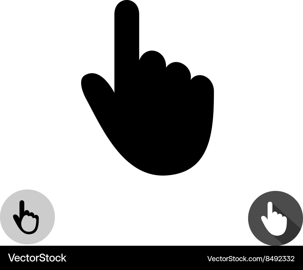 Hand cursor silhouette icon pointer symbol Vector Image