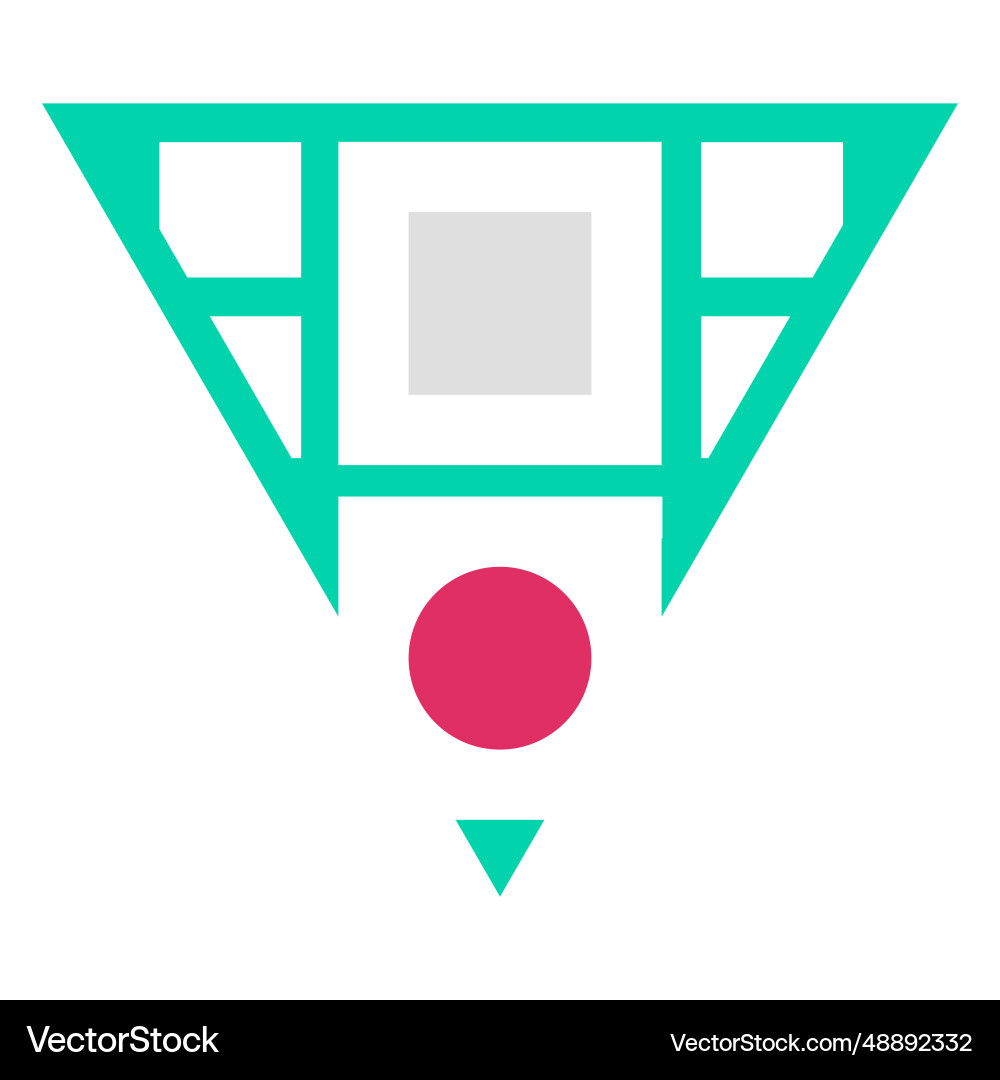Inverted triangle shape logo Inverted triangle shape logo vector image