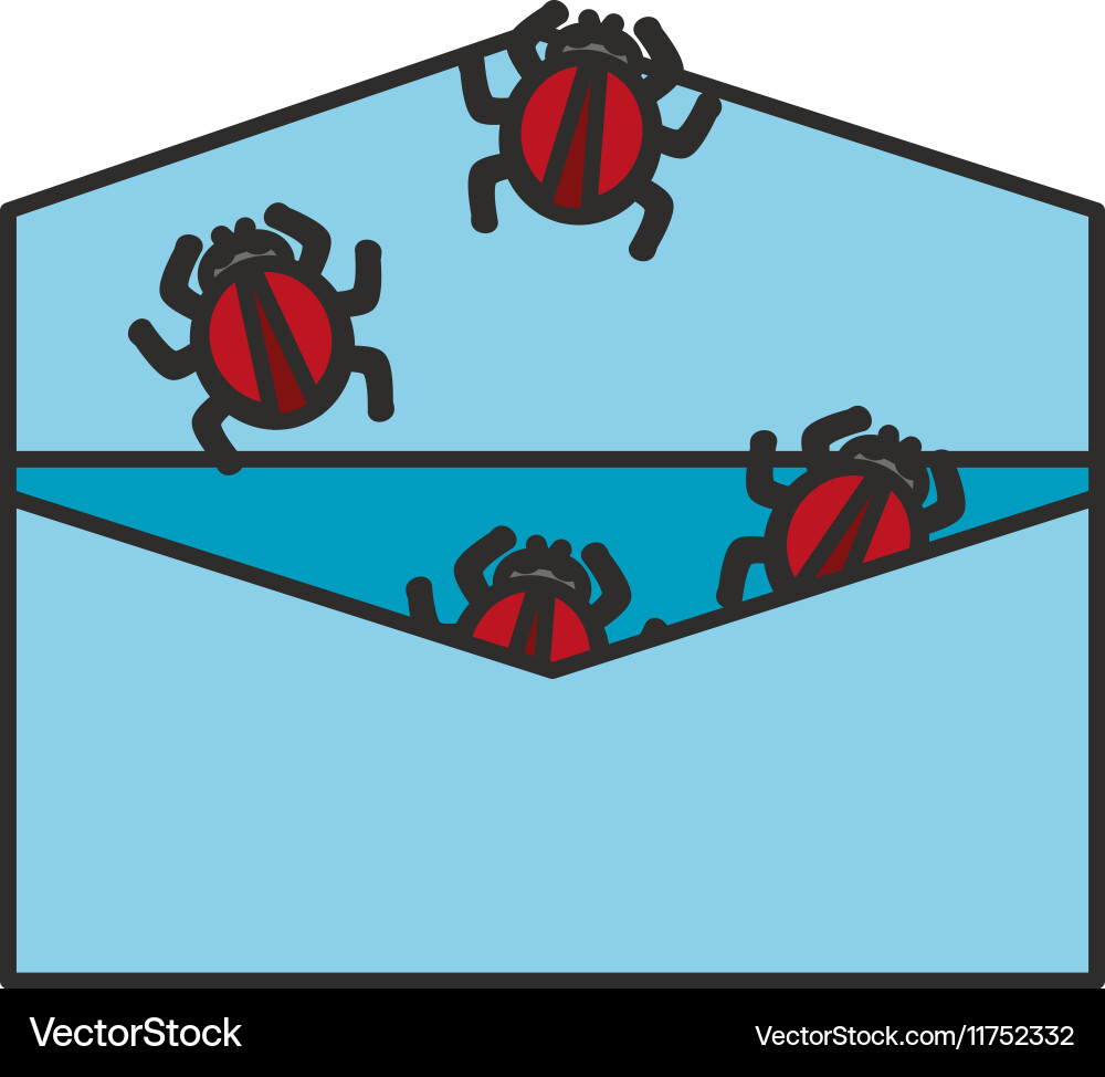 Isolated envelope and bug design Vector Image