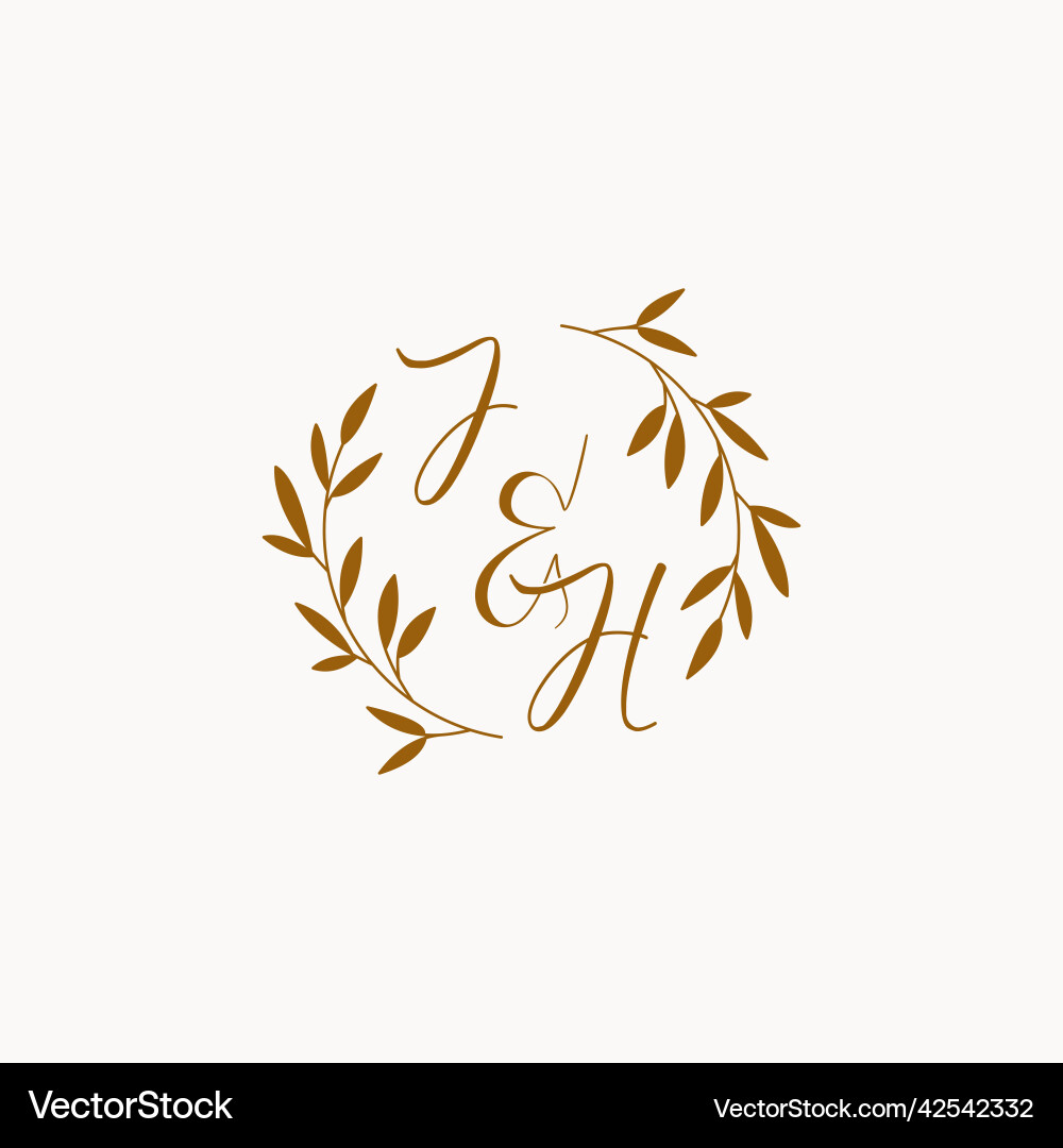 Jh initial wedding monogram logo Royalty Free Vector Image