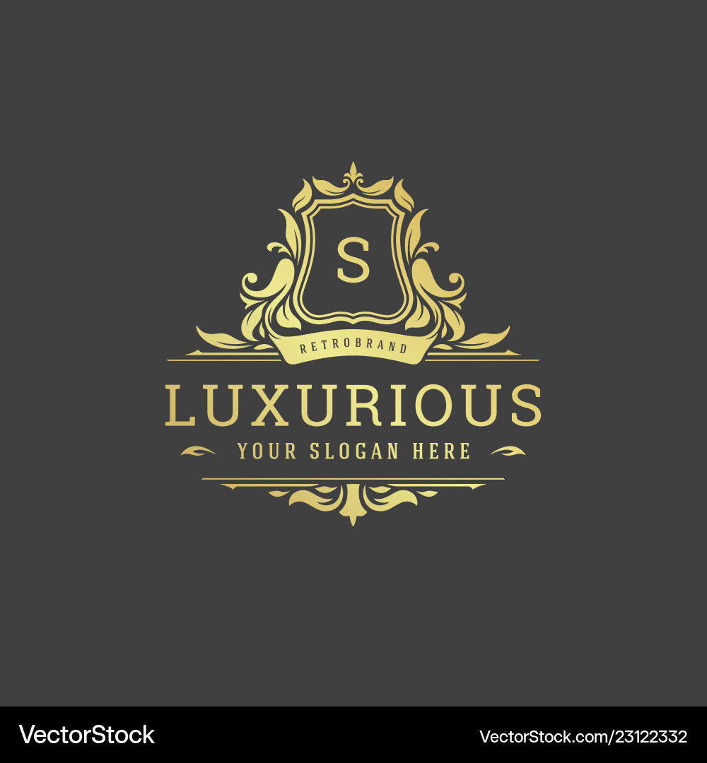 Luxury logo monogram crest template design Luxury logo monogram crest template design Vector Image