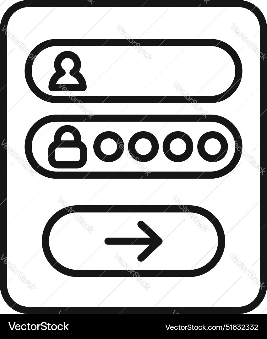Online security system showing login form Online security system showing login form Vector Image