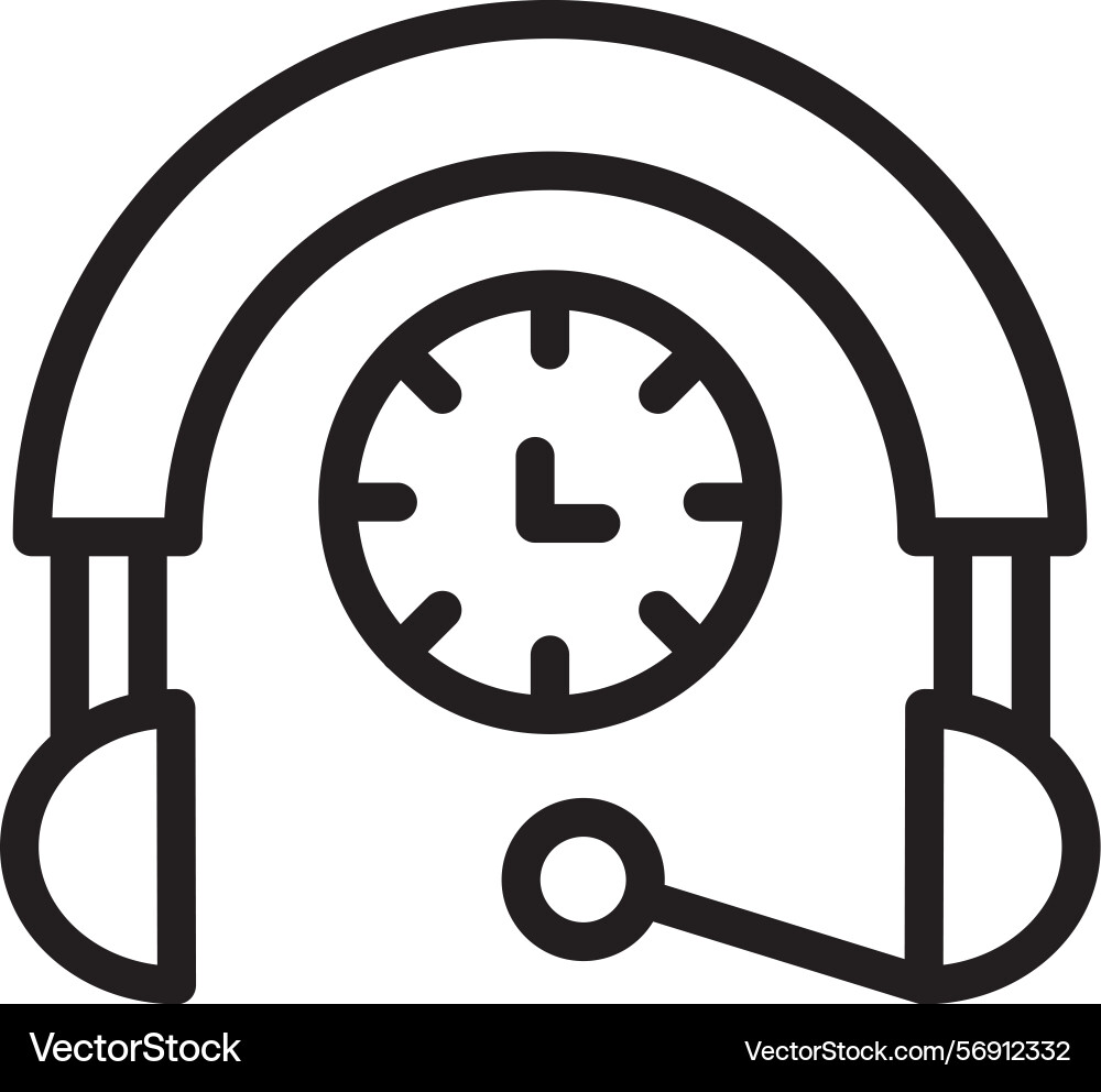 Real-time assistance linear style icon design Vector Image