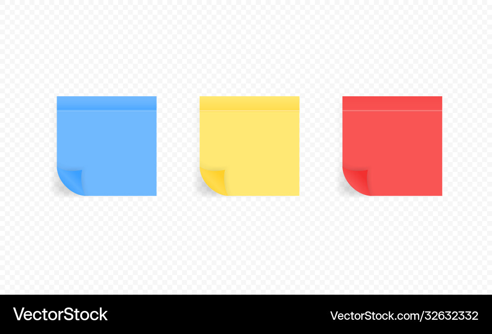 Set color sheets note papers realistic Vector Image