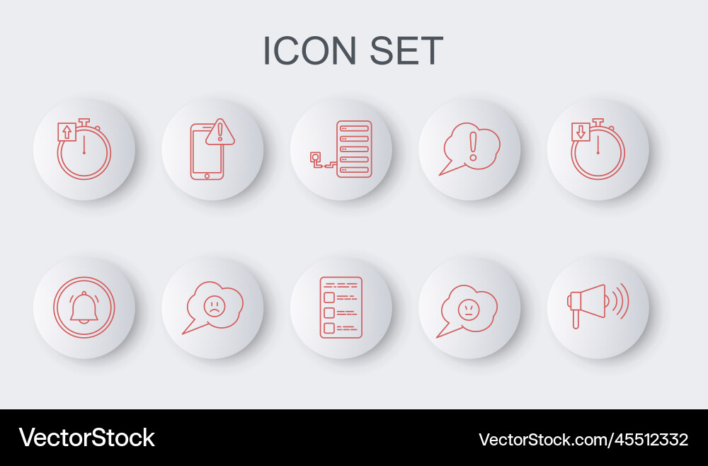 Set line megaphone button chat notification Set line megaphone button chat notification vector image