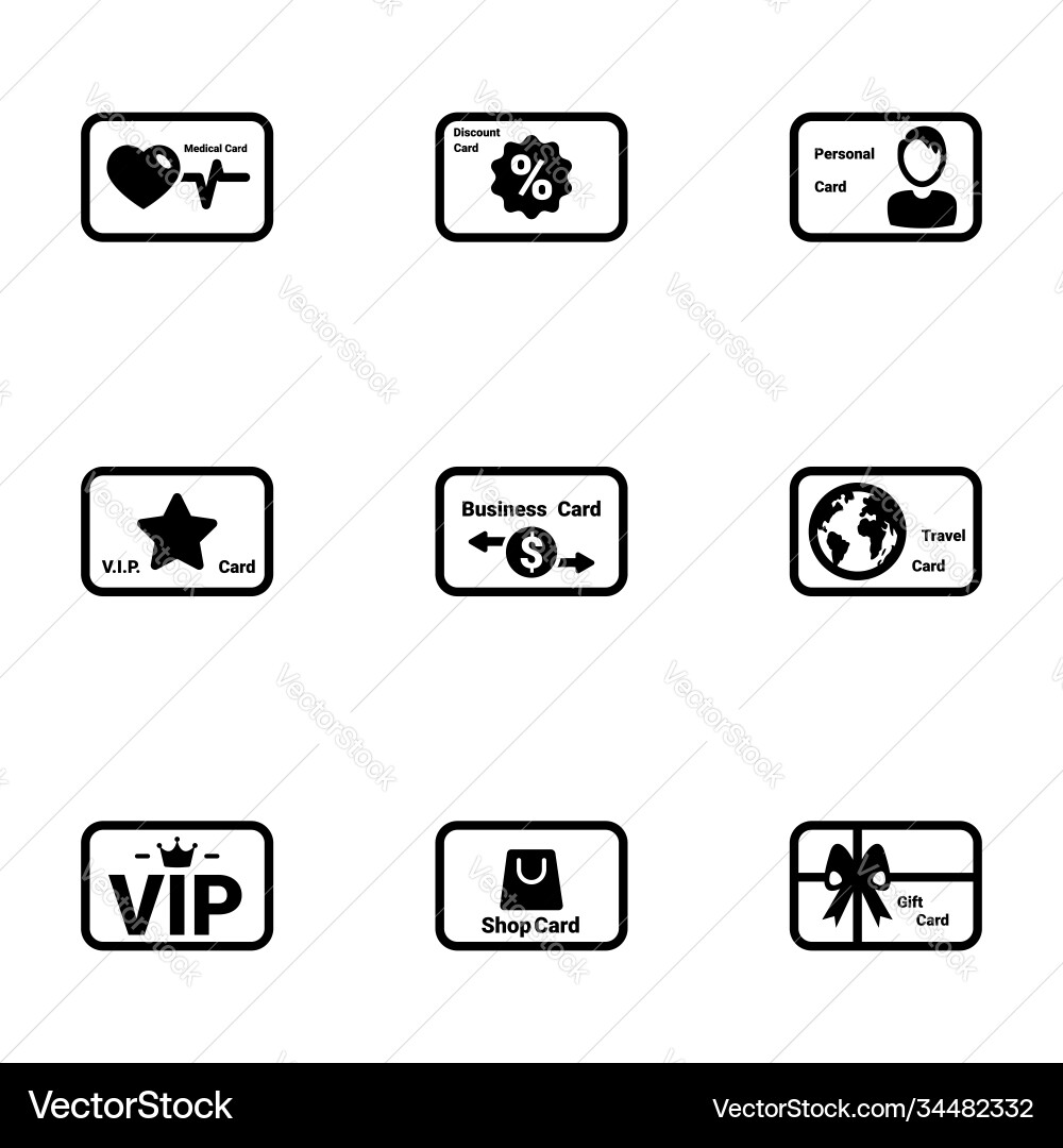 Set simple icons on a theme card Set simple icons on a theme card Vector Image