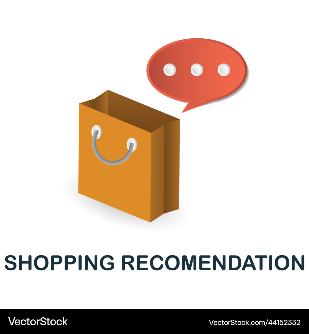 Shopping recomendation icon 3d from data science Vector Image