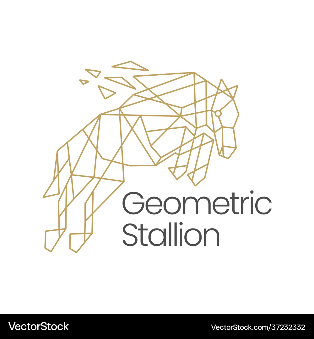 Stallion horse geometric polygonal logo icon Stallion horse geometric polygonal logo icon vector image