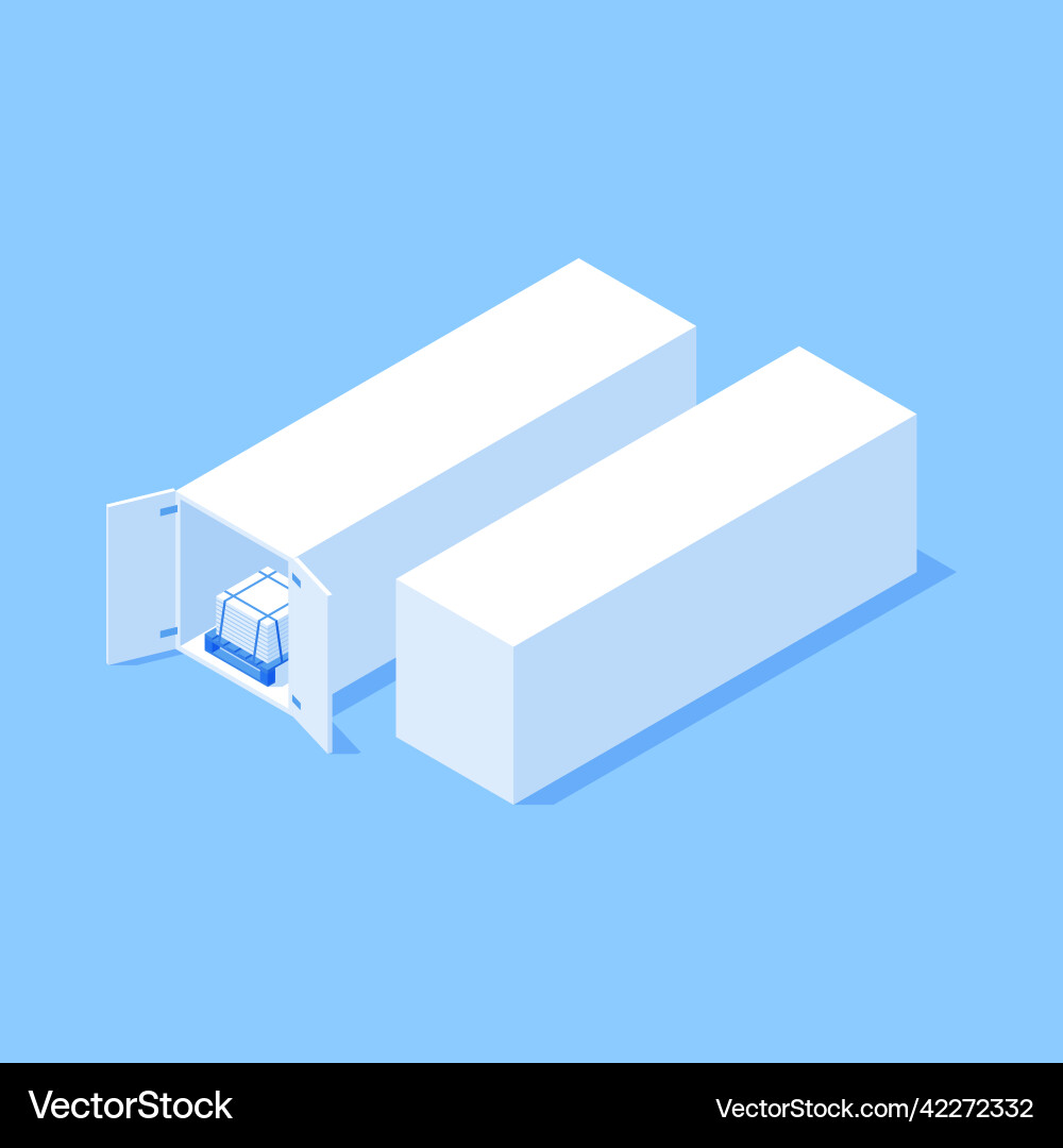 Two rectangle open and closed metallic logistic Two rectangle open and closed metallic logistic vector image