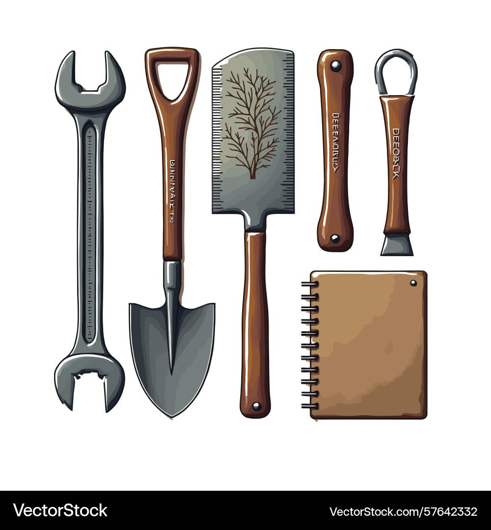 Utility tools and notebook design elements for cre Utility tools and notebook design elements for cre Vector Image