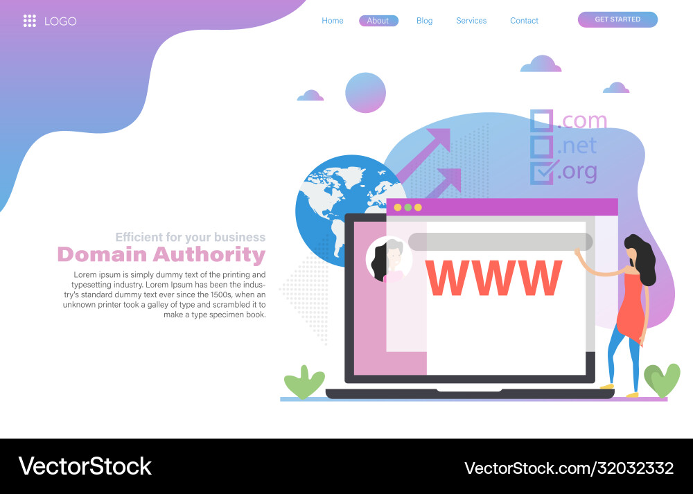 Web header template domain authority Web header template domain authority vector image