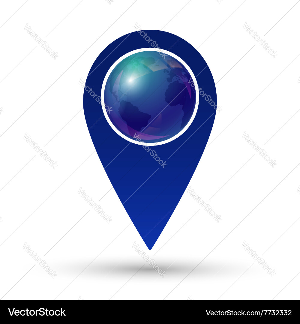 World Location Pointer Icon vector image