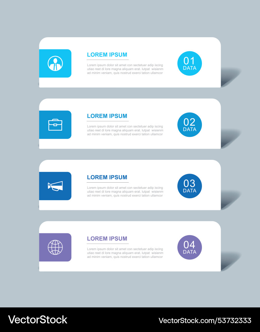 4 data infographics tab paper index template 4 data infographics tab paper index template vector image
