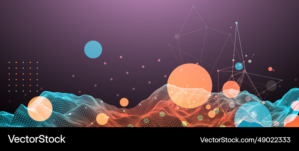 Abstract Network Waveform vector image