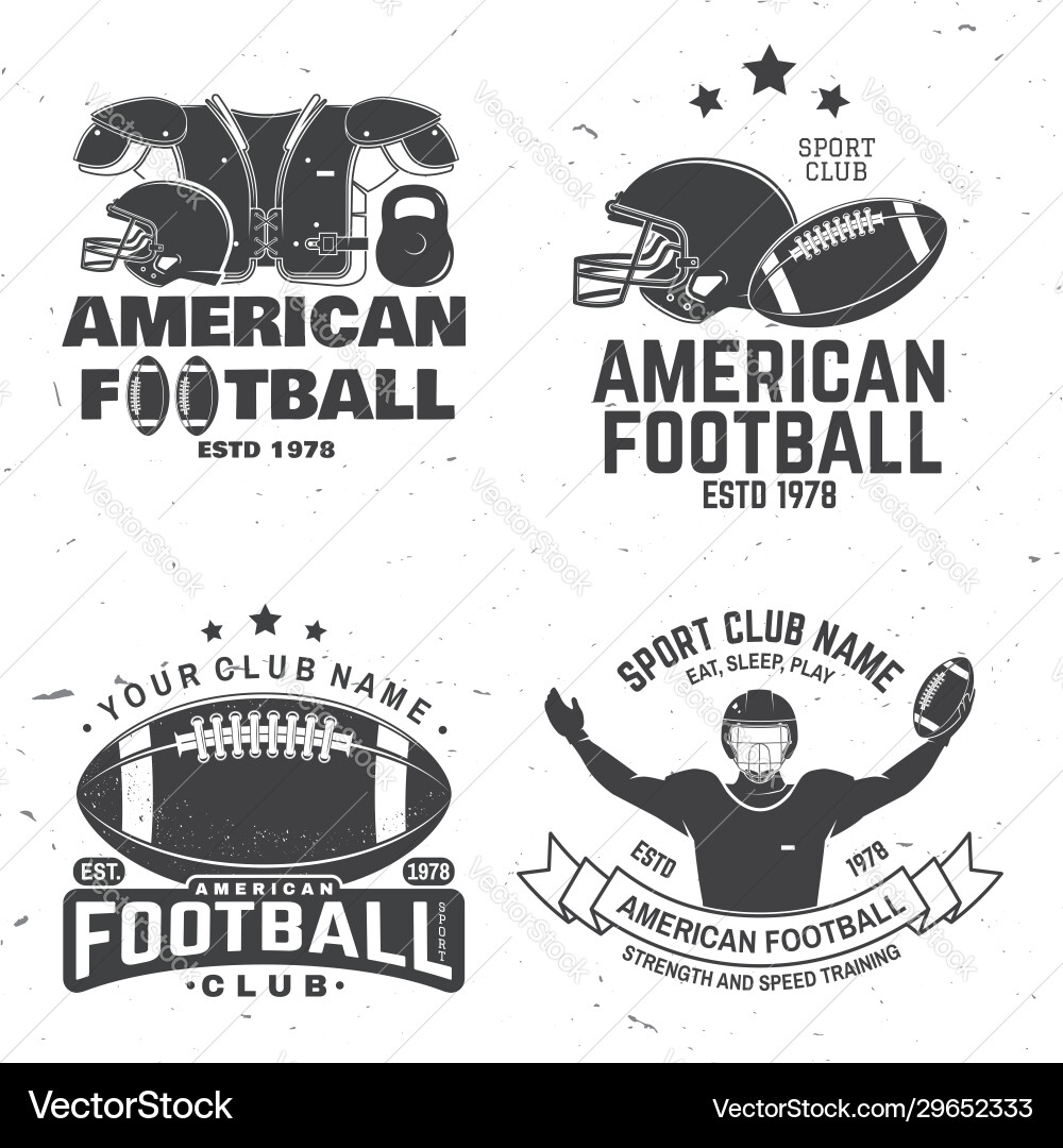 American Football Club Badge Set vector image
