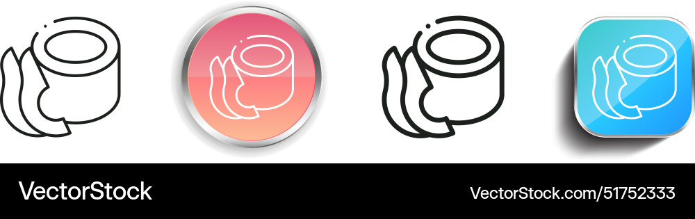 Avocado icon thin linear regular and button style vector image