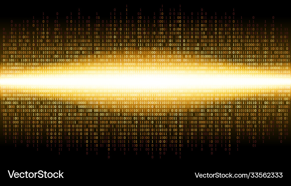Binary matrix abstract background golden glow Binary matrix abstract background golden glow vector image