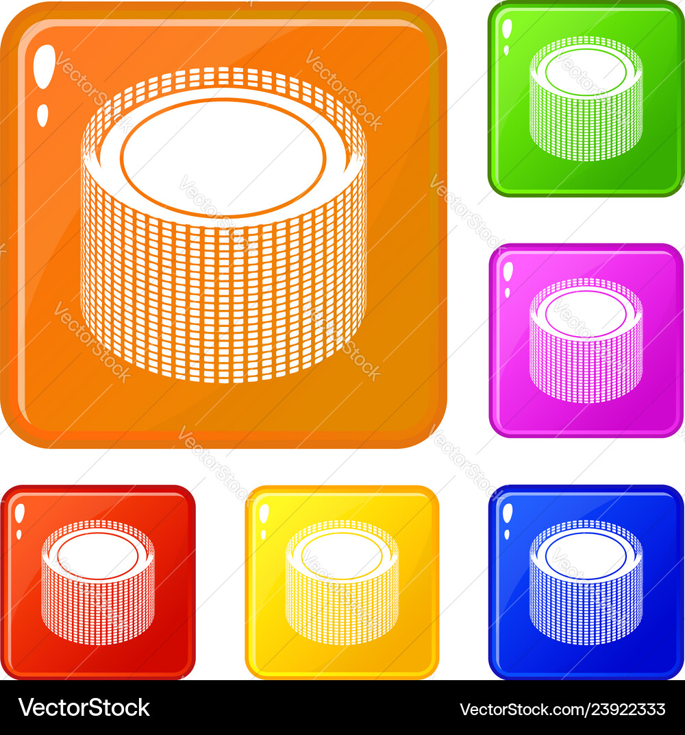 Building roll net icons set color vector image
