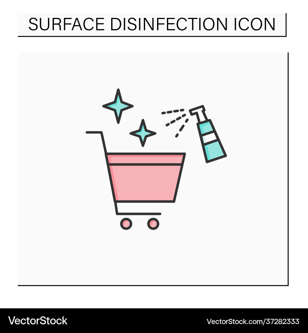 Cleaning shopping cart color icon Vector Image