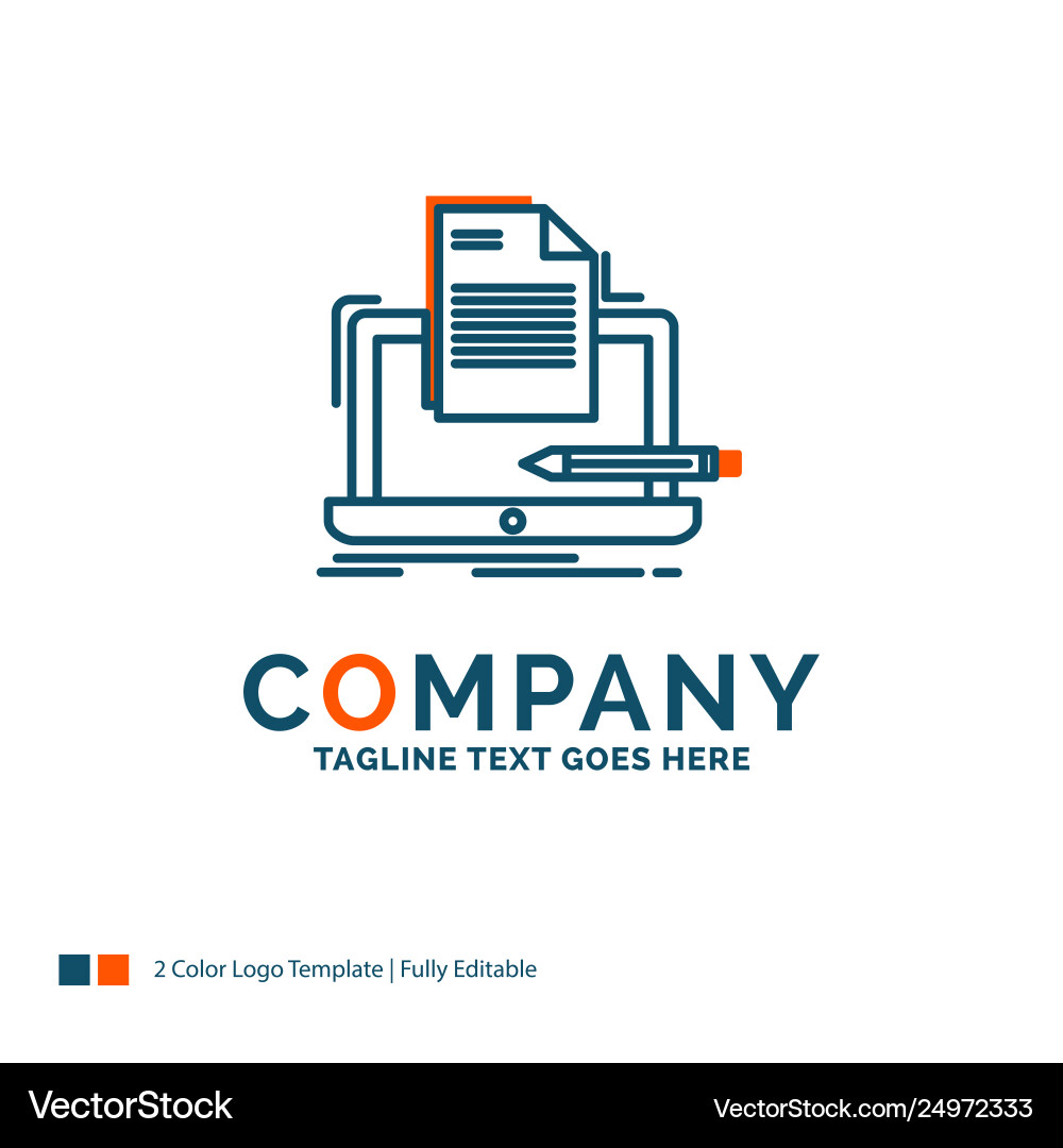 Coder coding computer list paper logo design blue Coder coding computer list paper logo design blue vector image