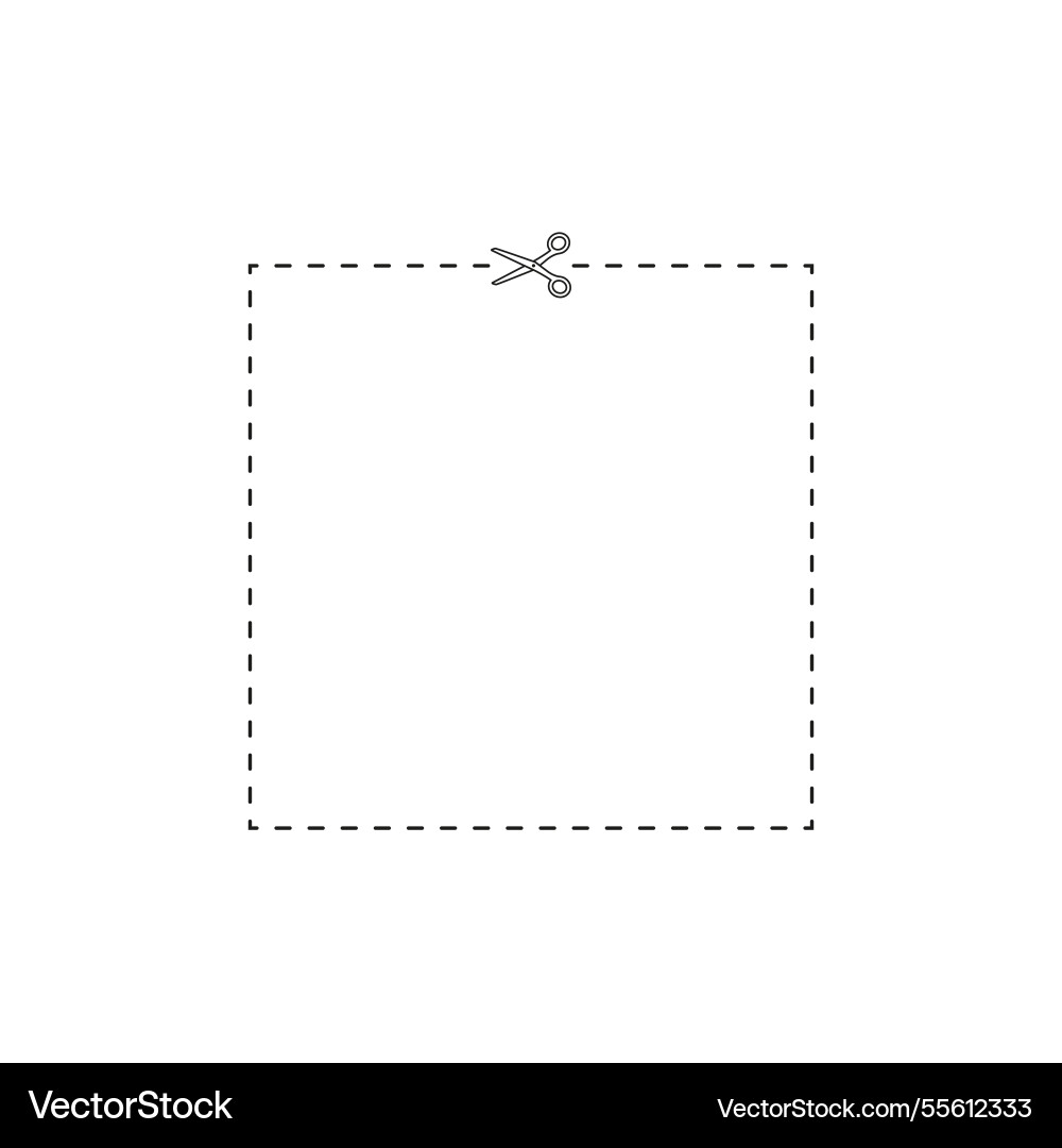 Cutting outline shape with scissors dashed Cutting outline shape with scissors dashed vector image
