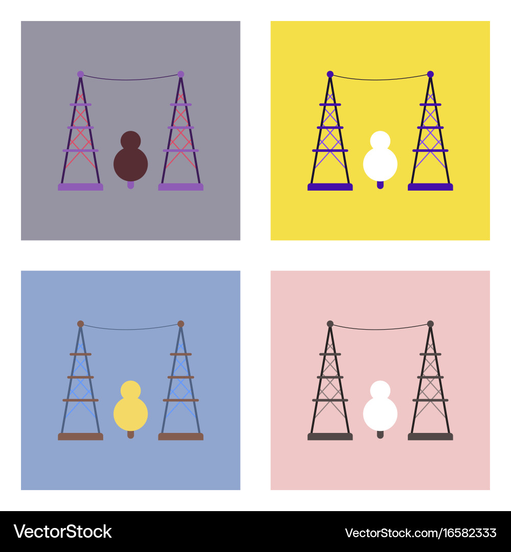 Flat icon design collection tree between vector image