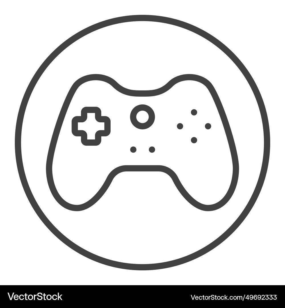 Game controller inside circle gamepad icon Game controller inside circle gamepad icon vector image