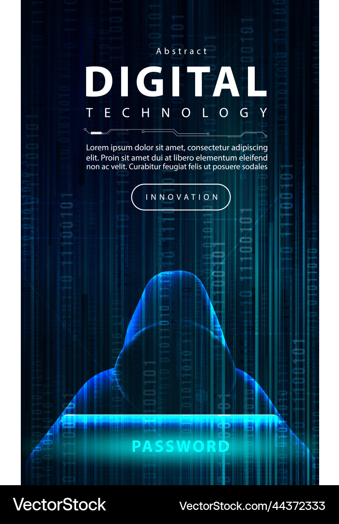 Hacker data security technology blue background Hacker data security technology blue background vector image