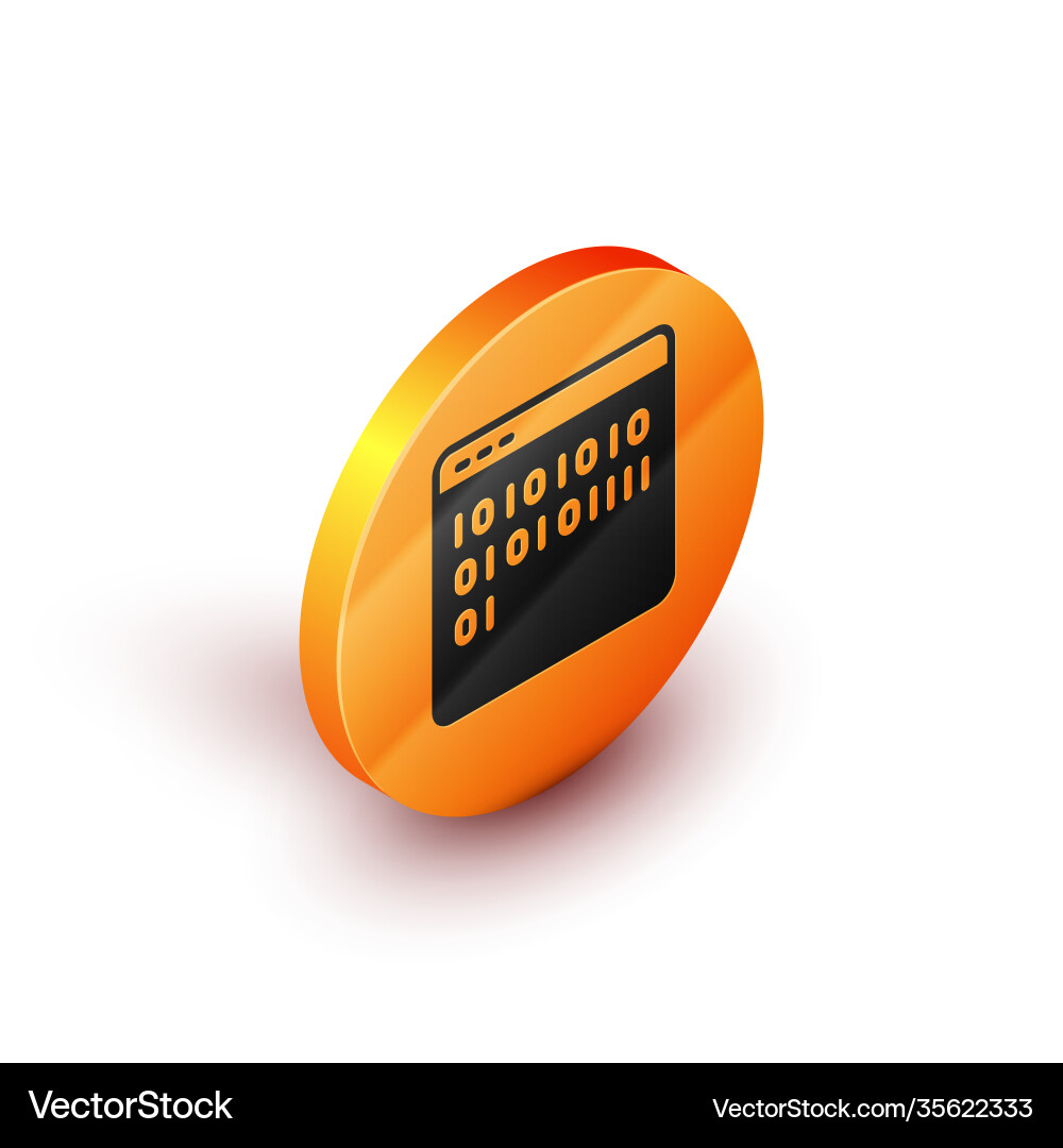 Isometric binary code icon isolated on white Isometric binary code icon isolated on white vector image