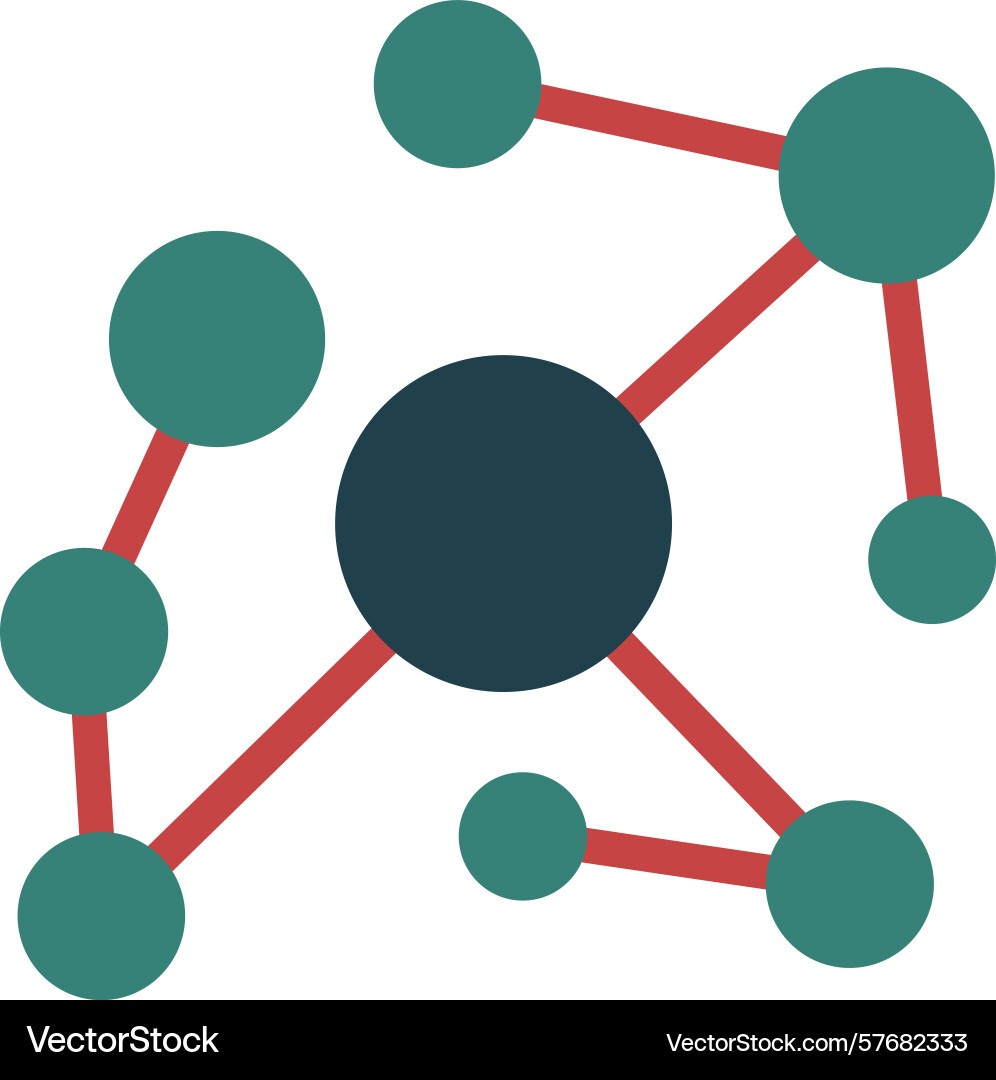 Knowledge graph glyph multi color icon Vector Image