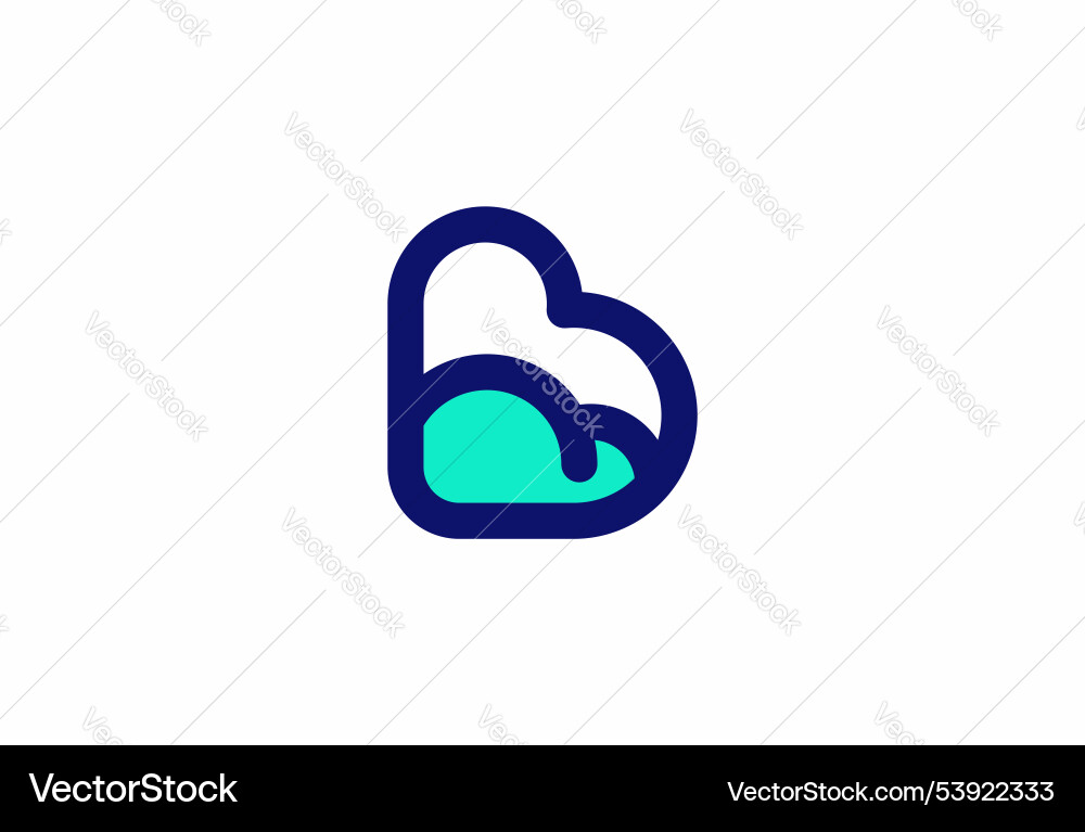 Logo b cloud database networking and technology Logo b cloud database networking and technology vector image