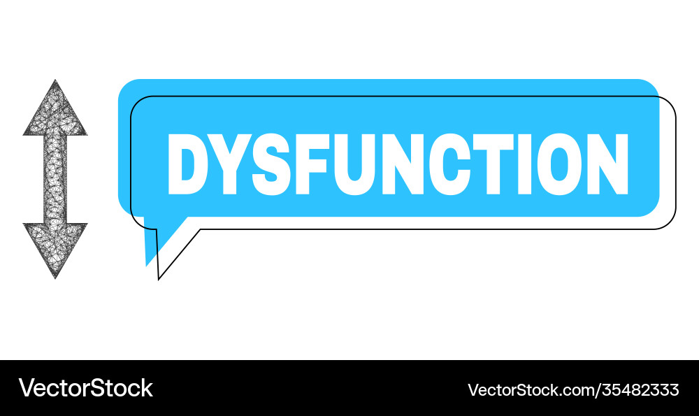 Misplaced dysfunction chat bubble and linear Misplaced dysfunction chat bubble and linear vector image