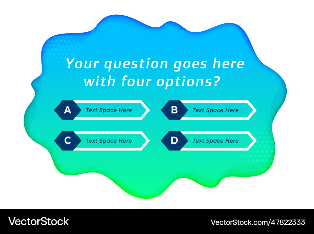Modern style multiple option quiz template guess Modern style multiple option quiz template guess vector image