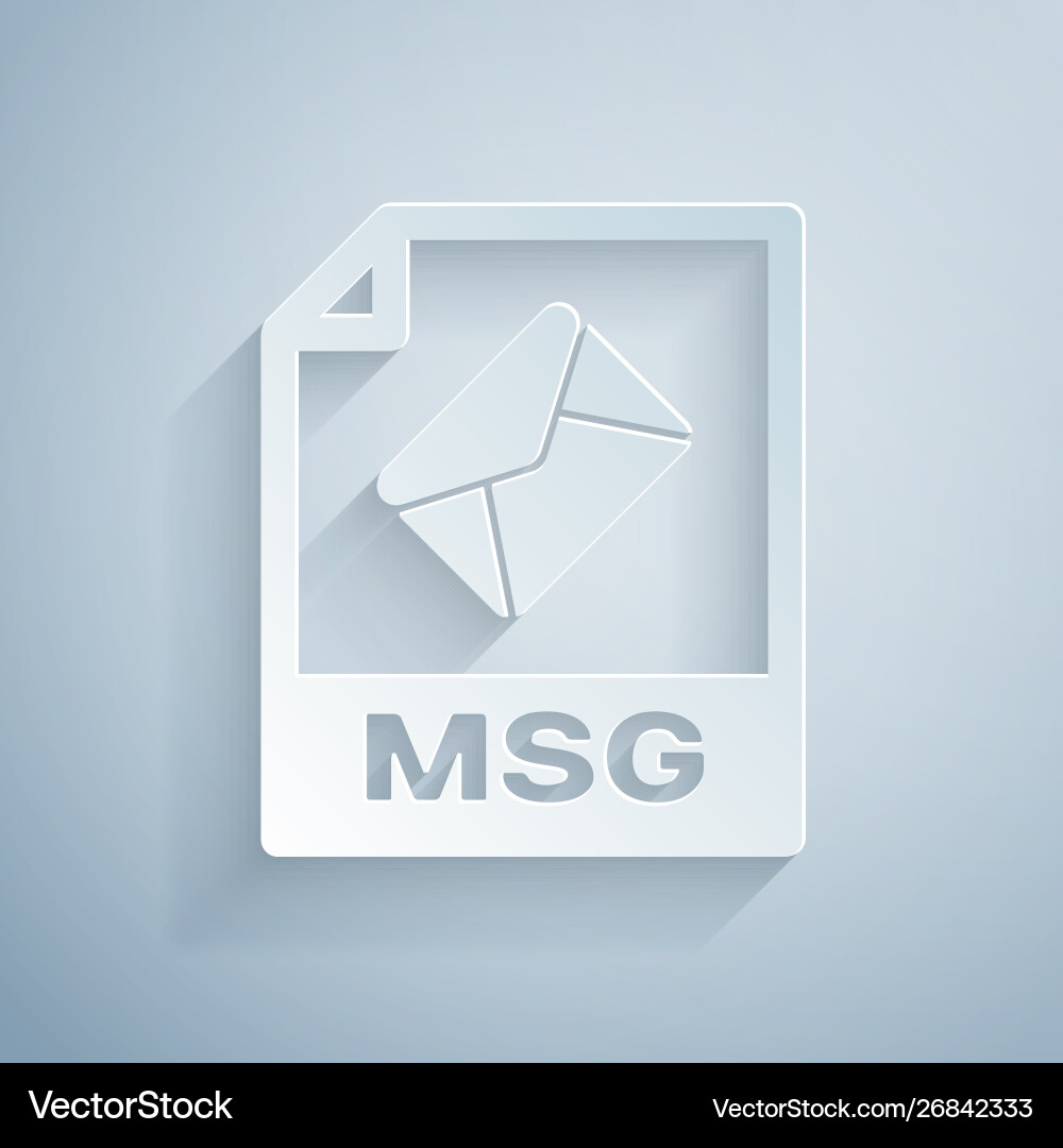 Paper cut msg file document download button vector image