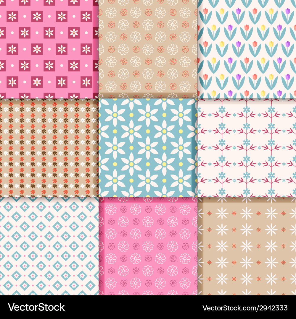 Pastel Pattern Collection Vector Image