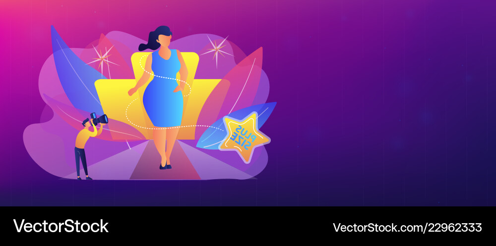 Plus size models concept banner header Vector Image