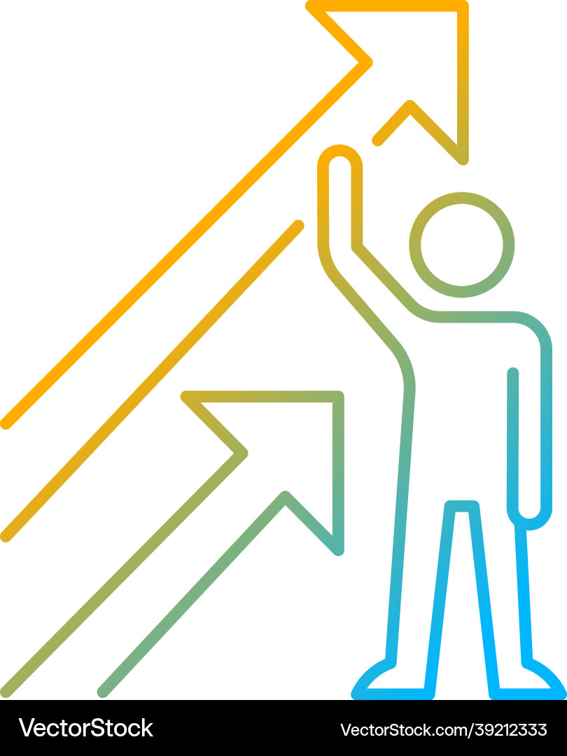 Positive dynamics gradient linear icon Positive dynamics gradient linear icon vector image