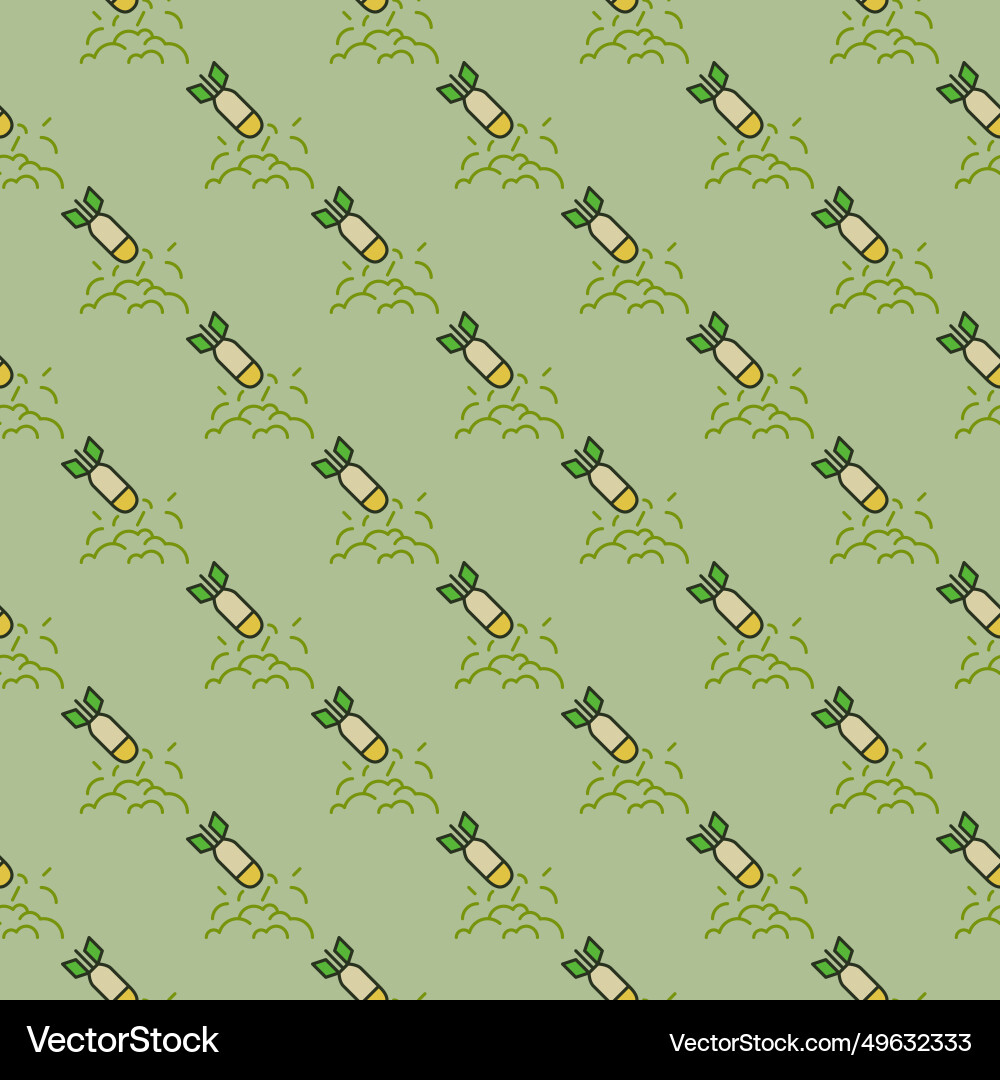Rocket hit with explosion colored seamless pattern Vector Image