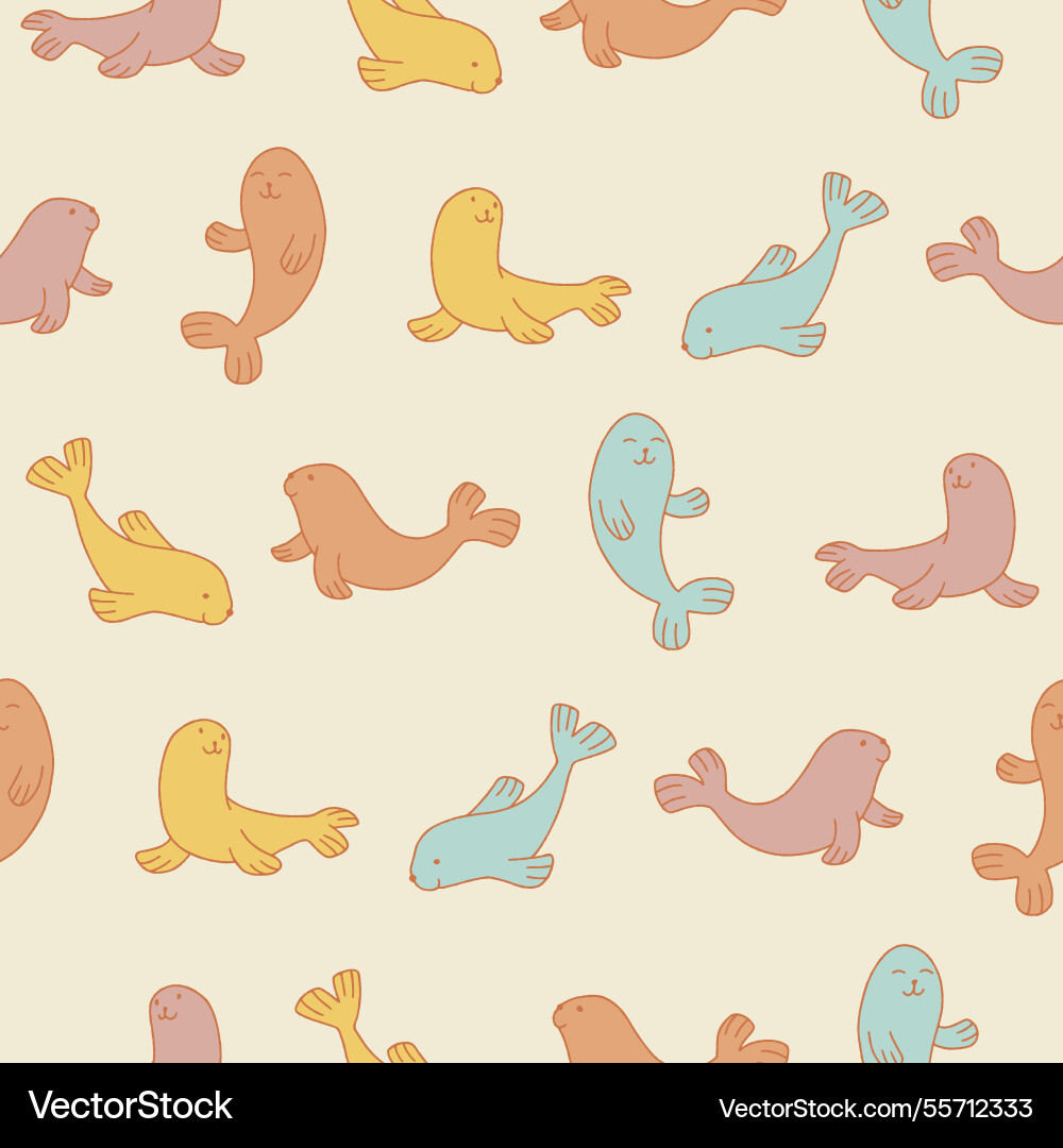 Sea lion seamless pattern background for print Sea lion seamless pattern background for print vector image
