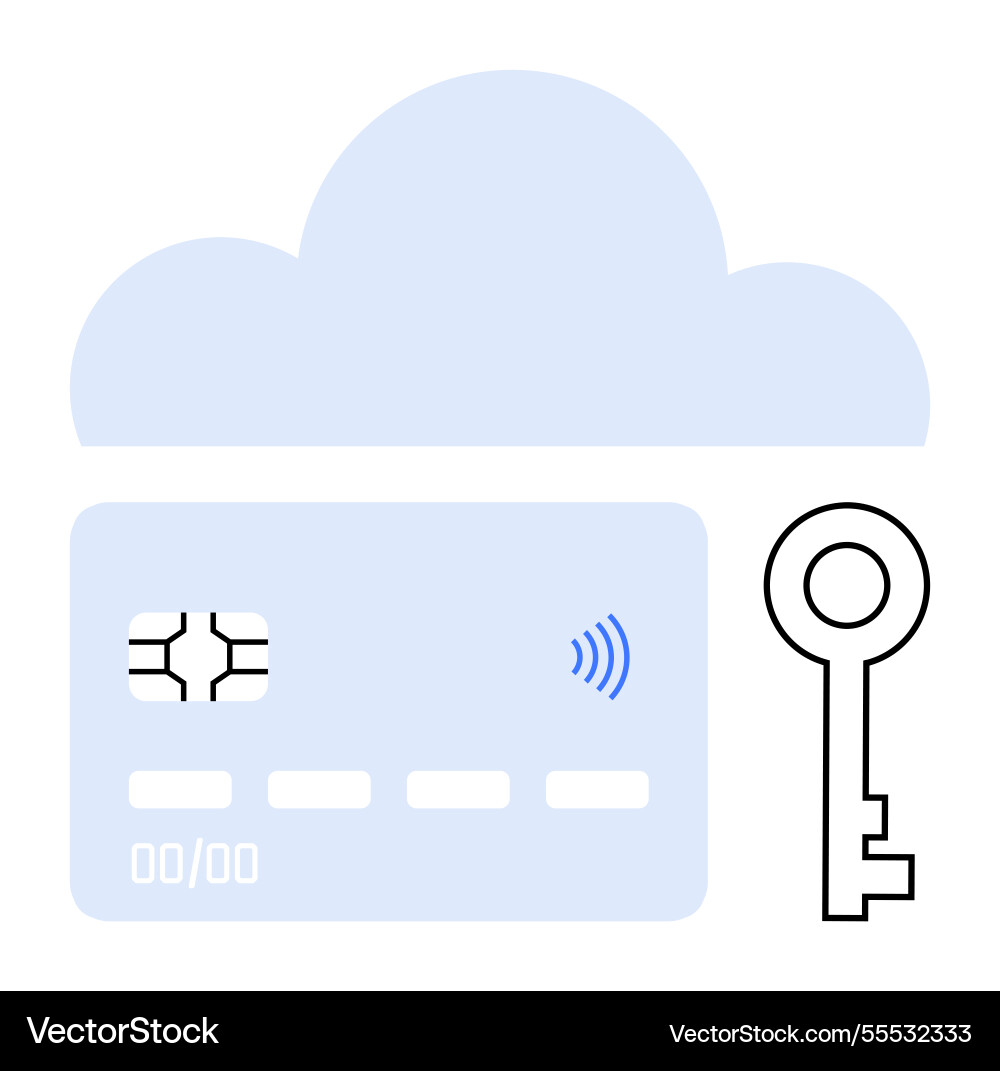 Secure cloud storage with card authentication vector image