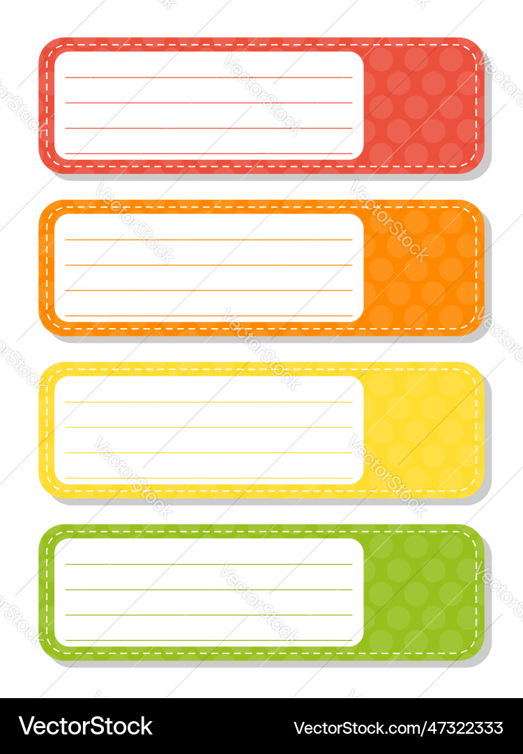 Set stickers for design empty template name tags Set stickers for design empty template name tags vector image