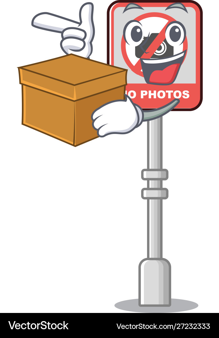 With box no camera character shape vector image